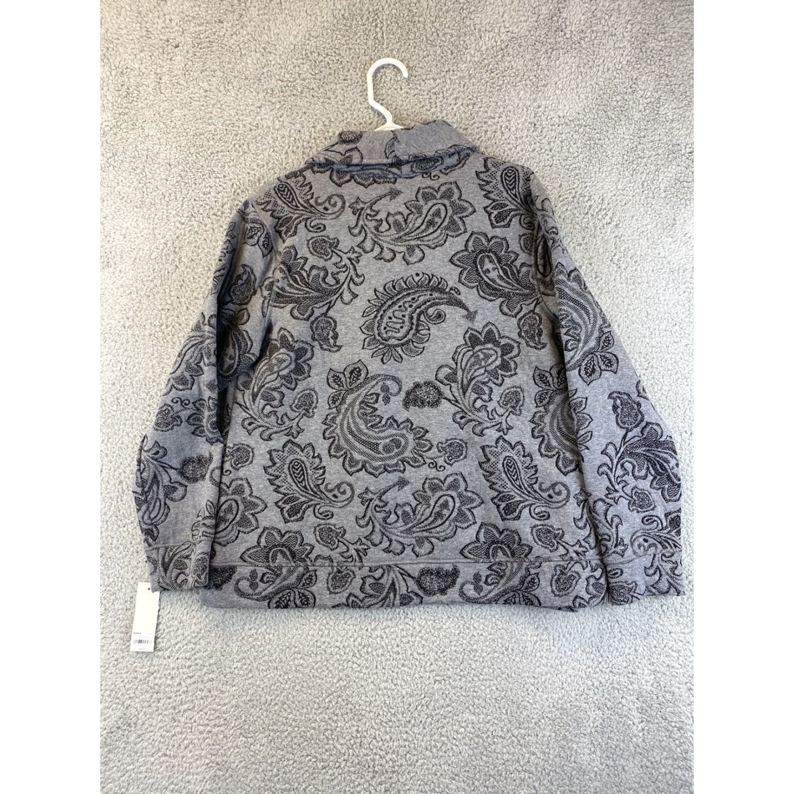 Croft & Barrow Croft & Barrow Gray 1/4 Zip Sweater Pullover Paisley Women PXL Cozy / 58-23 - Floral Knit Shirt Size PXL Womens Garment Care Machine Washable Size XL / US 12-14 / IT 48-50 - 7 Thumbnail