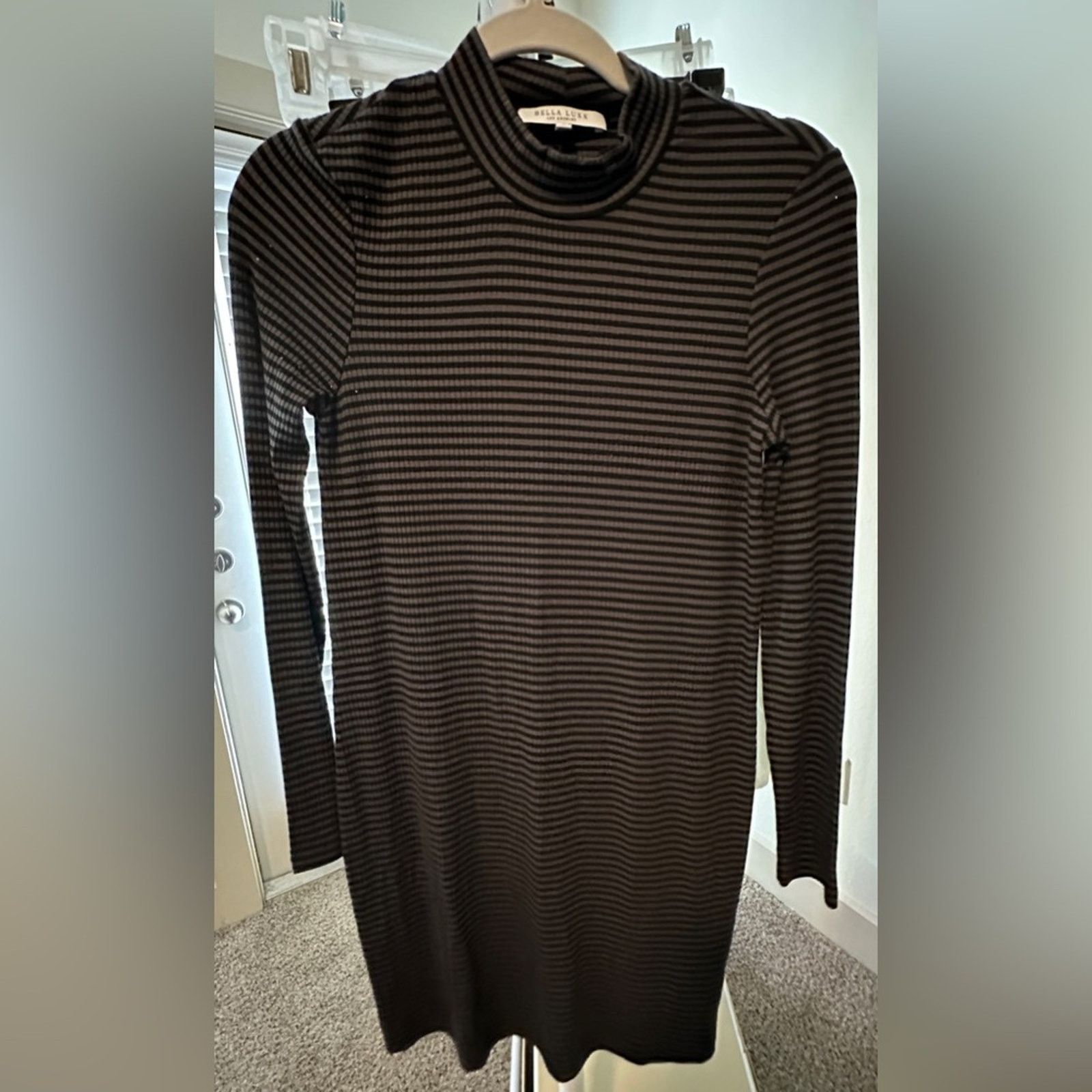 Other Bella Luxx | Stripe Rib Mock Neck Mini Dress Size S / US 4 / IT 40 - 2 Thumbnail