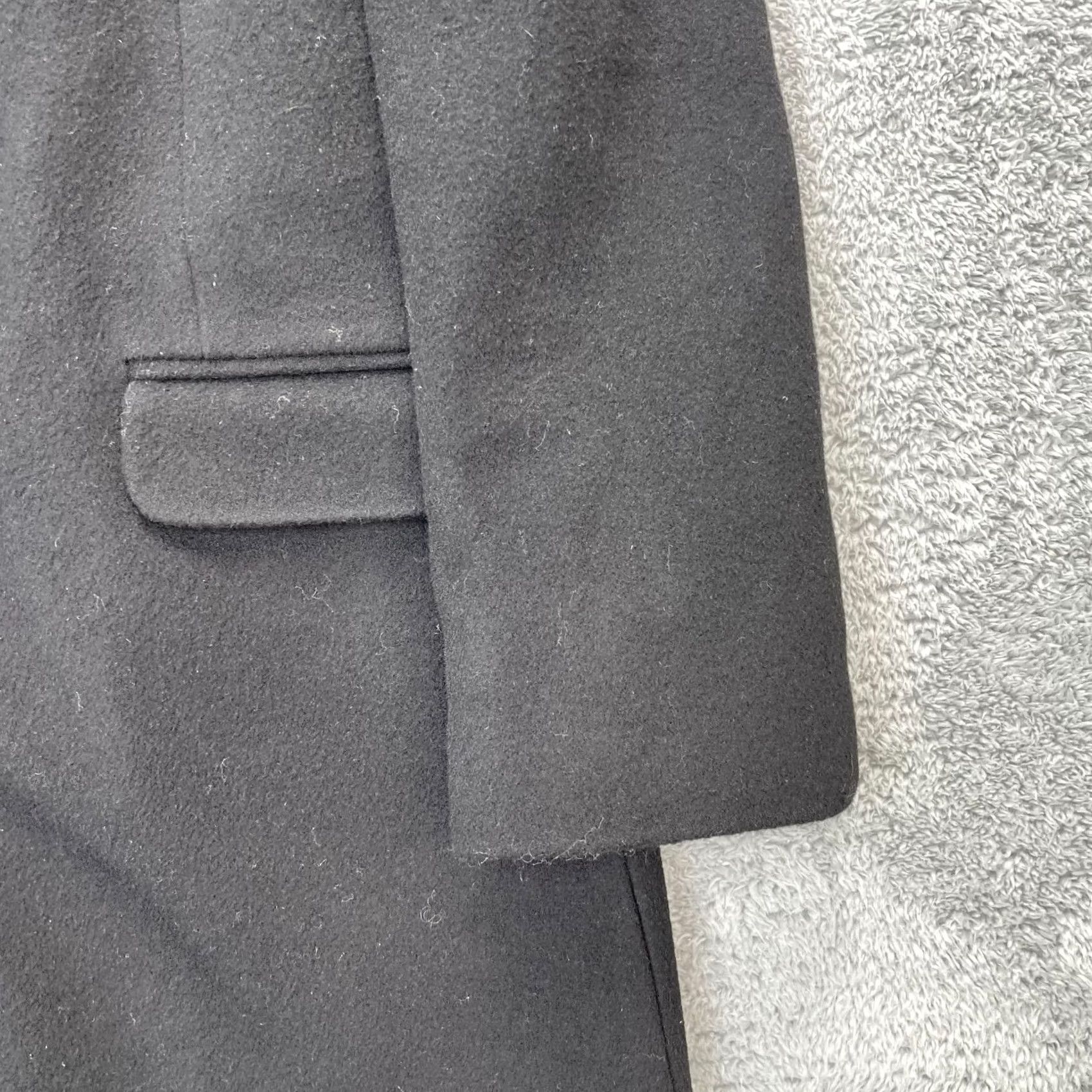 J.Crew VINTAGE J.CREW Coat Women 8 Petite Black Long Wool Trench Overcoat Size M / US 6-8 / IT 42-44 - 3 Thumbnail