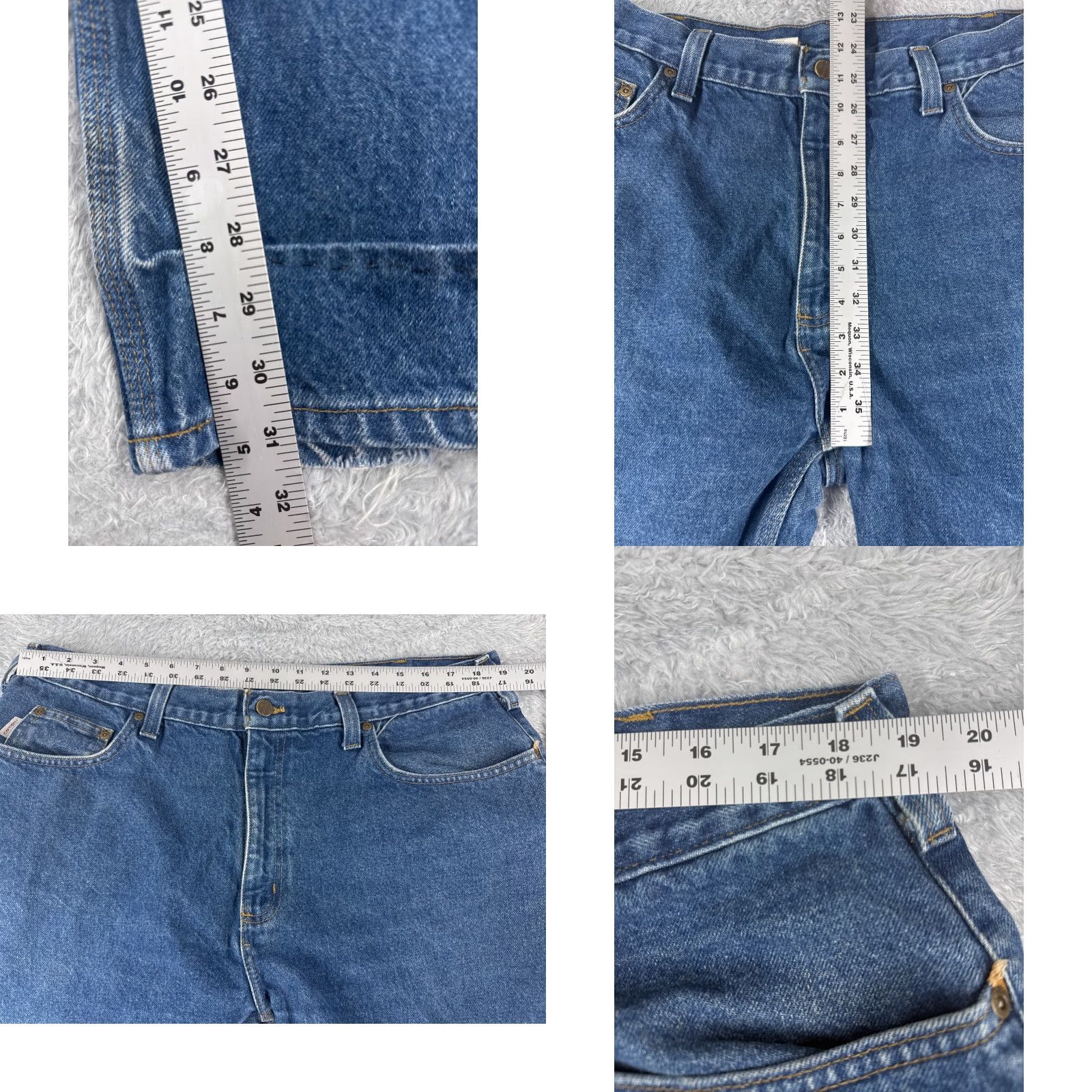 Carhartt Carhartt Jeans Adult 44 Blue Denim 100% Cotton Relaxed Fit Straight 42x32 Regular Mens Size US 44 / EU 60 - 8 Thumbnail