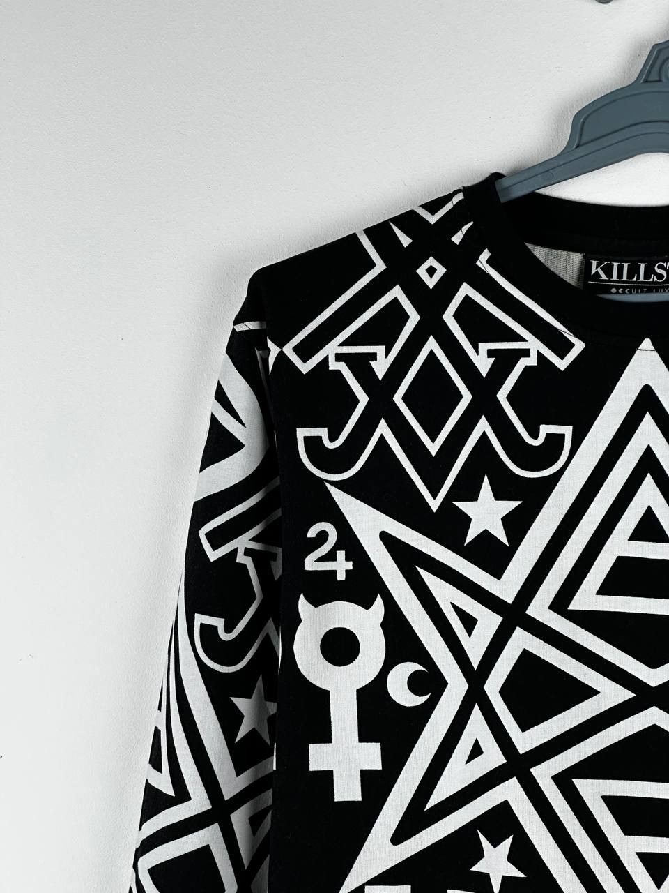 Japanese Brand × Killstar Killstar Satanic Sweatshirt Too Rare To Die Black/White Size US L / EU 52-54 / 3 - 4 Thumbnail
