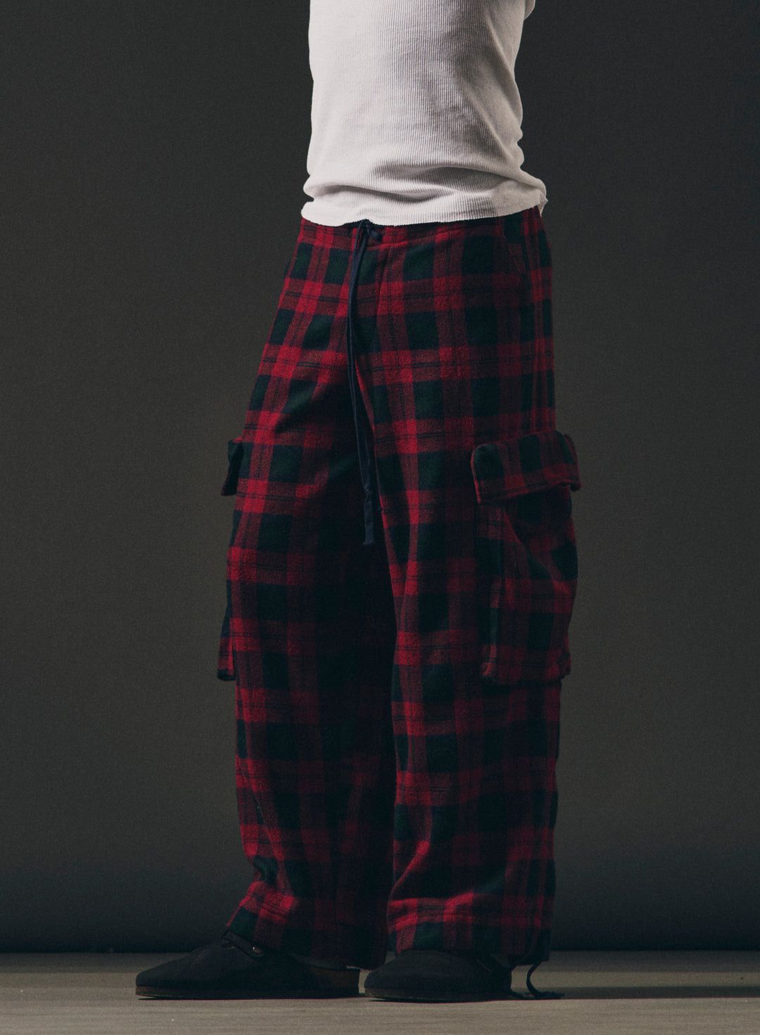 Greg Lauren $1050 Greg Lauren Wide Leg Red Plaid Pants Size US 36 / EU 52 - 4 Thumbnail