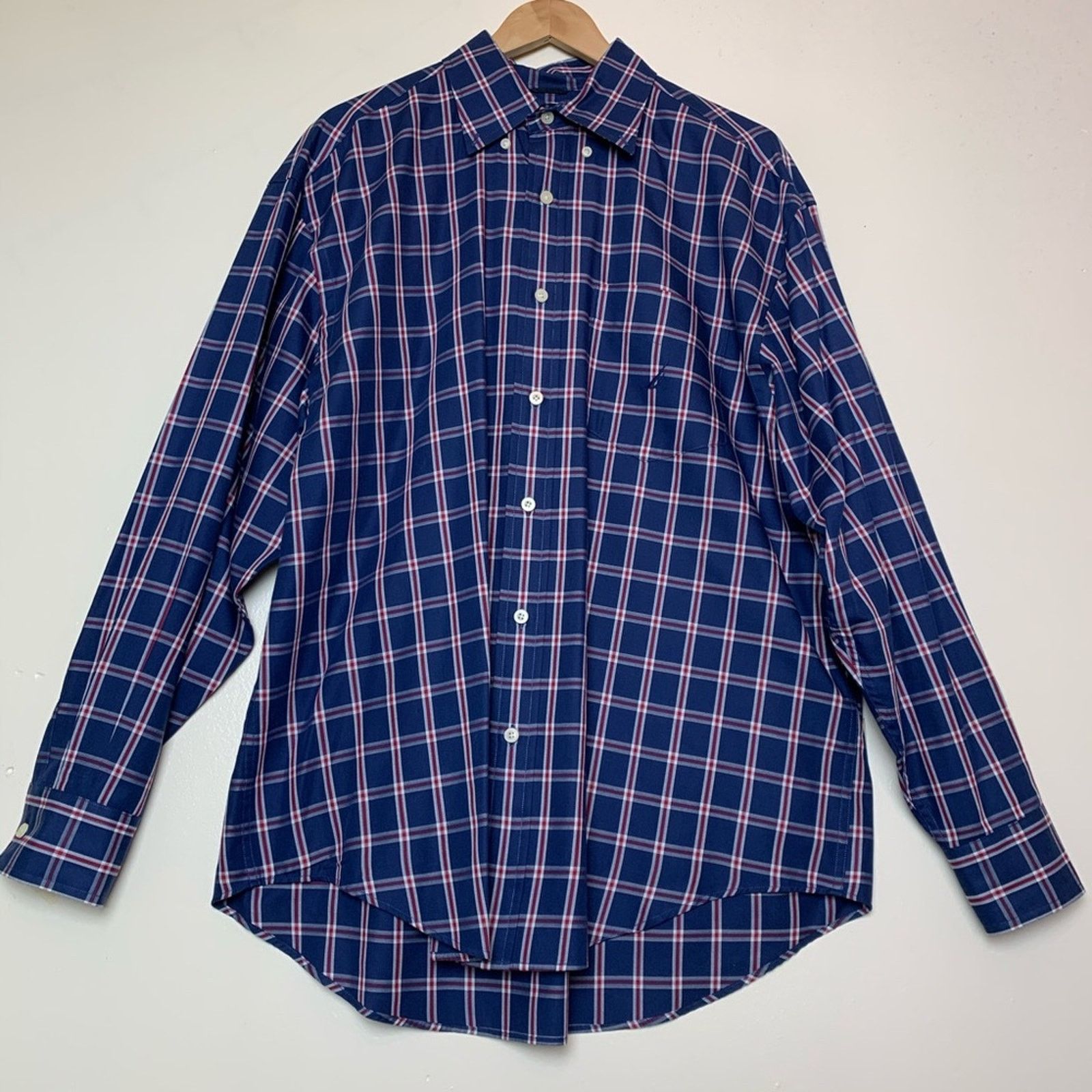Nautica Nautica Navy White & Red Plaid Button Down Men’s Size Large Size US L / EU 52-54 / 3 - 7 Thumbnail