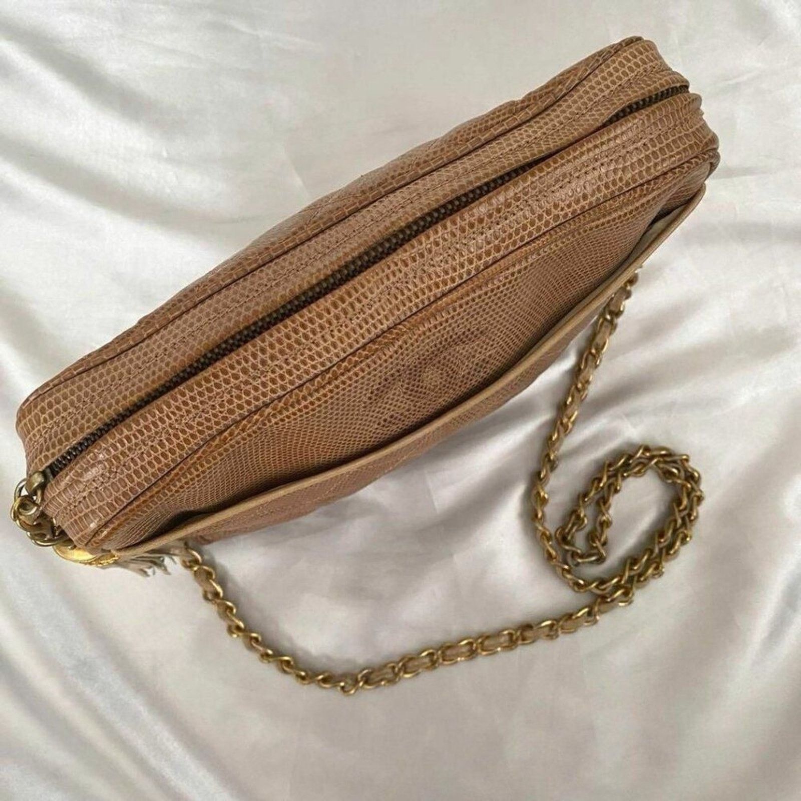 Chanel Vintage Chanel Tan Lizard Camera Bag Chain Strap and Tassel Size ONE SIZE - 4 Thumbnail