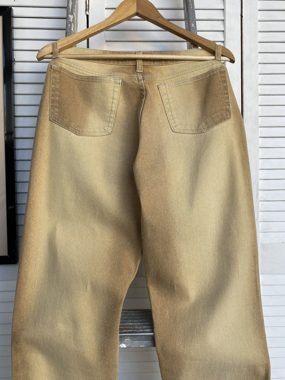 Roberto Cavalli × Vintage Roberto Cavalli Sand Wash Jeans Logo Metal Buttons & Sunset Size 29" - 8 Thumbnail