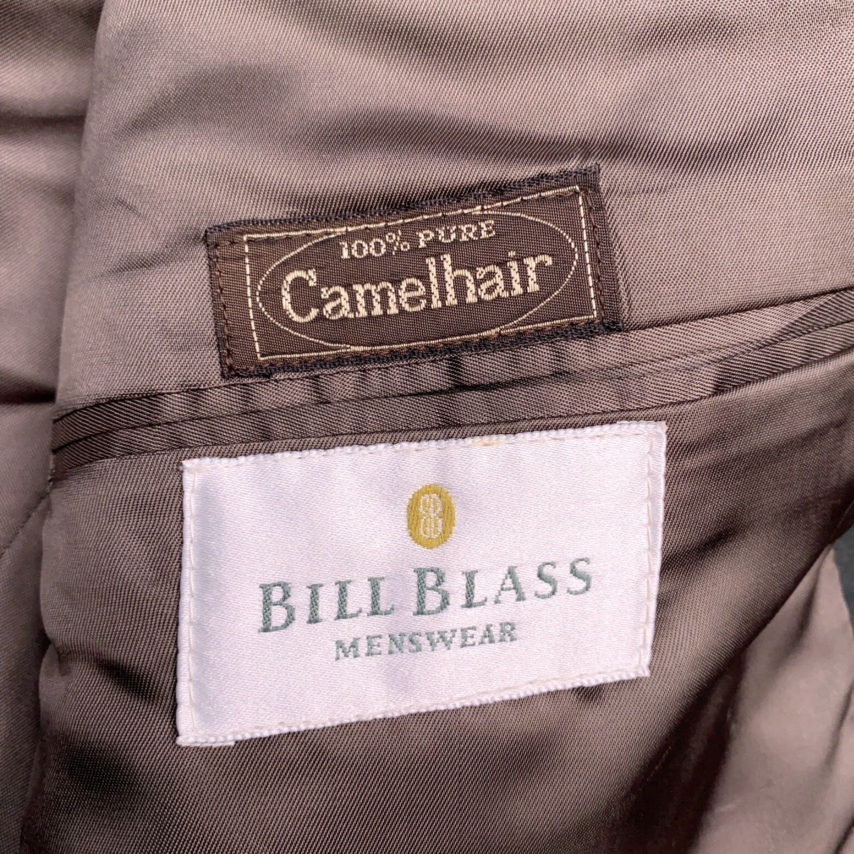 Bill Blass VINTAGE Bill Blass Blazer Camel Hair 44R Green Sport Coat Men Regular Notch Lapel 2-Button Single-Breasted Solid Dress Jacket Size 44R - 6 Thumbnail