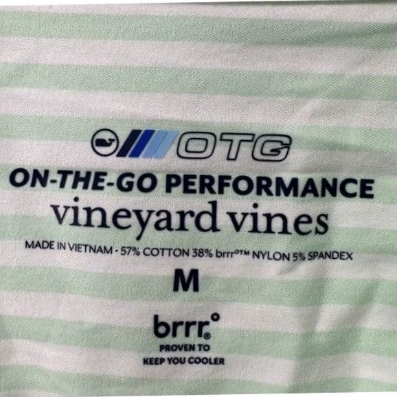 Vineyard Vines Vineyard Vines OTG Shirt Men Medium Green Stripes Brrr Performance Button Up NEW Size US M / EU 48-50 / 2 - 5 Thumbnail