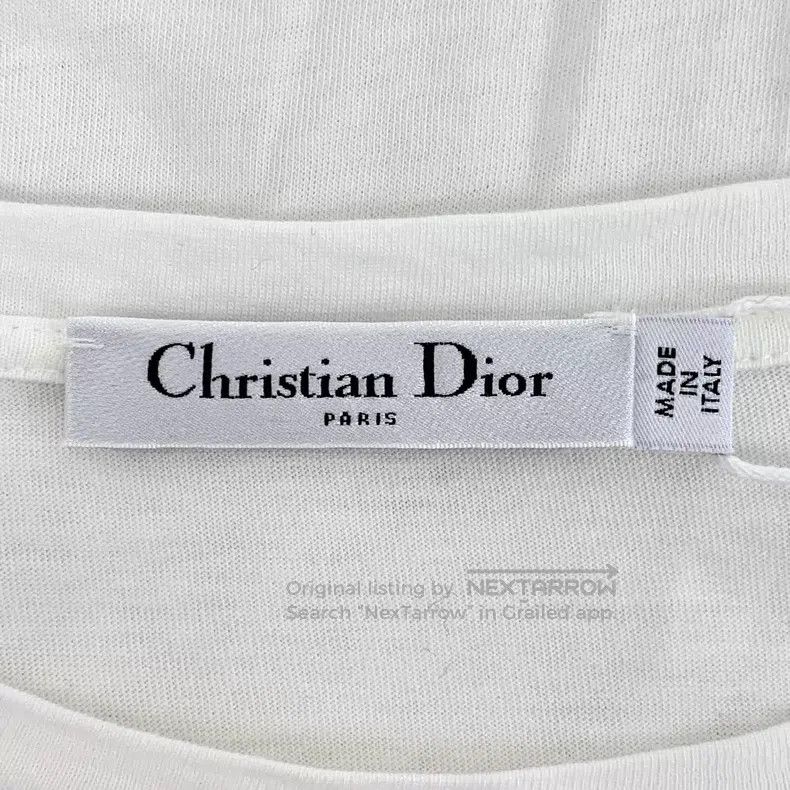 Dior Dior White striped letter inlaid cotton round-neck short-s Size S / US 4 / IT 40 - 6 Thumbnail