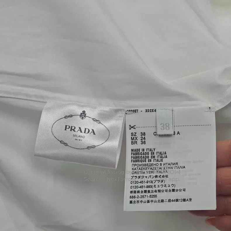 Prada Prada White pocket triangle logo shirt Size XS / US 0-2 / IT 36-38 - 6 Thumbnail