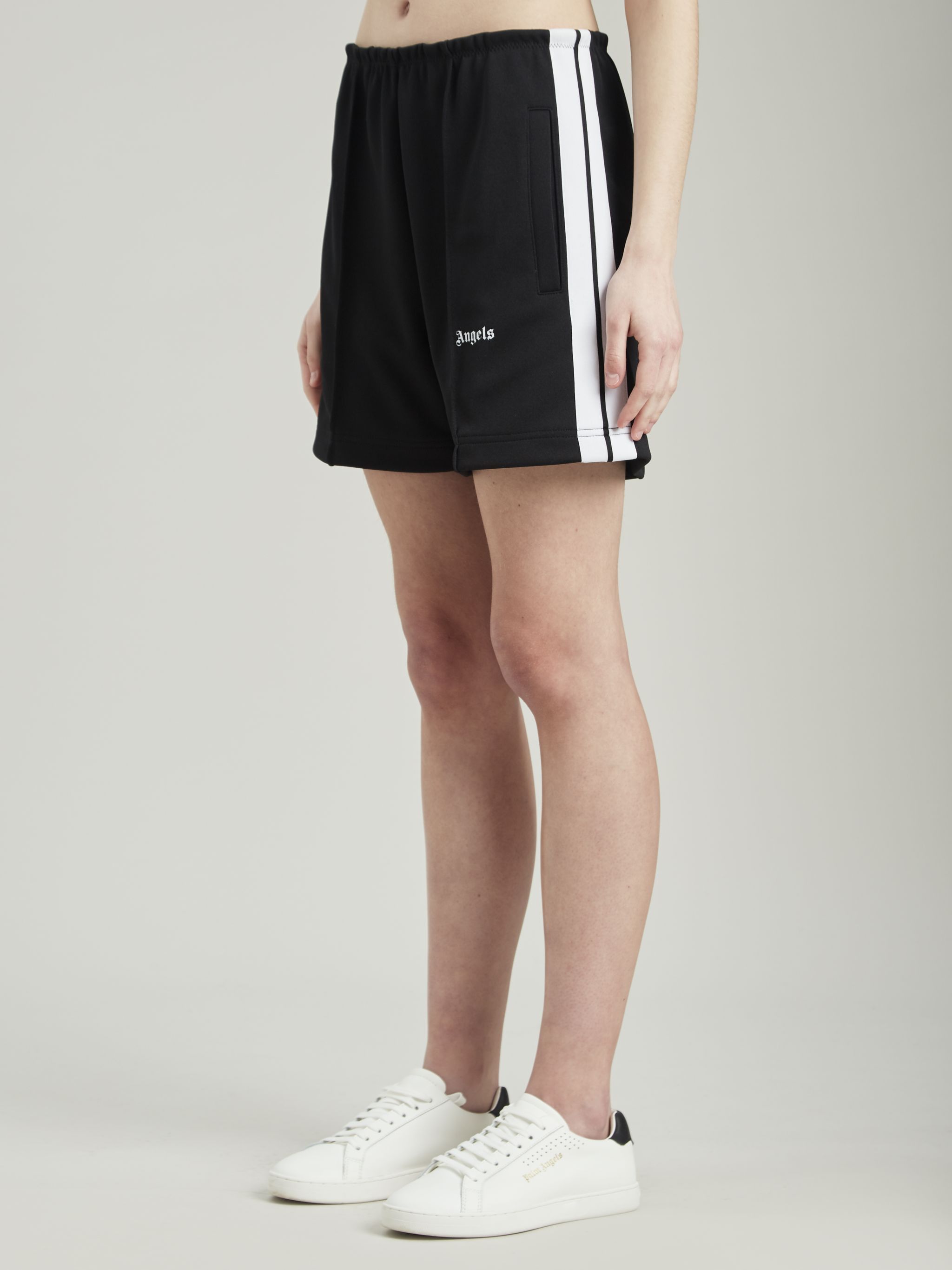 Palm Angels o1s22i1n0824 Contrast Bands Track Shorts in Black Size 28" / US 6 / IT 42 - 4 Thumbnail