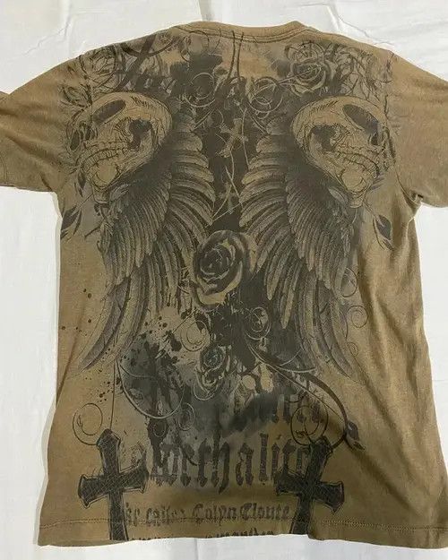 Japanese Brand #10 E Girl Gothic Retro Cyber Grunge Y2K Skull Graphic Size US M / EU 48-50 / 2 - 2 Thumbnail