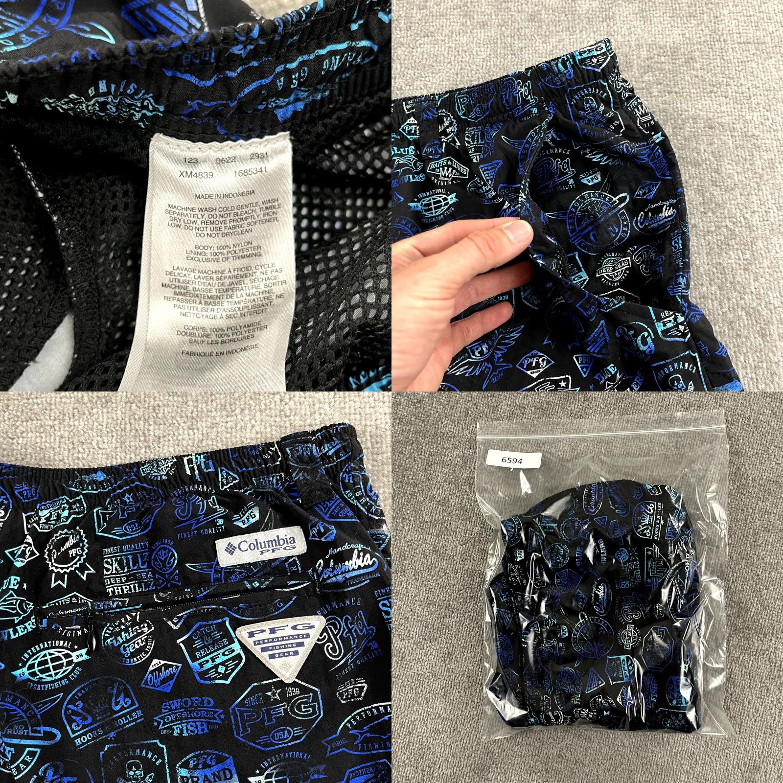 Vintage COLUMBIA Swim Trunks Mens XL x 6" Brief Lined PFG Fishing Bathing Suit Shorts Size US 36 / EU 52 - 8 Thumbnail