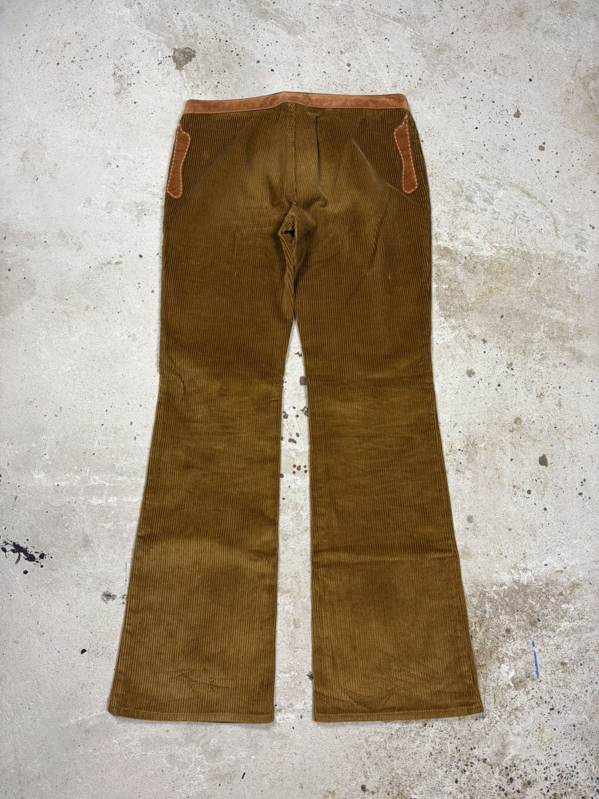 Dolce & Gabbana 2000s Dolce & Gabbana Corduroy Bootcut Pants Suede Leaves Size 30" / US 8 / IT 44 - 2 Thumbnail