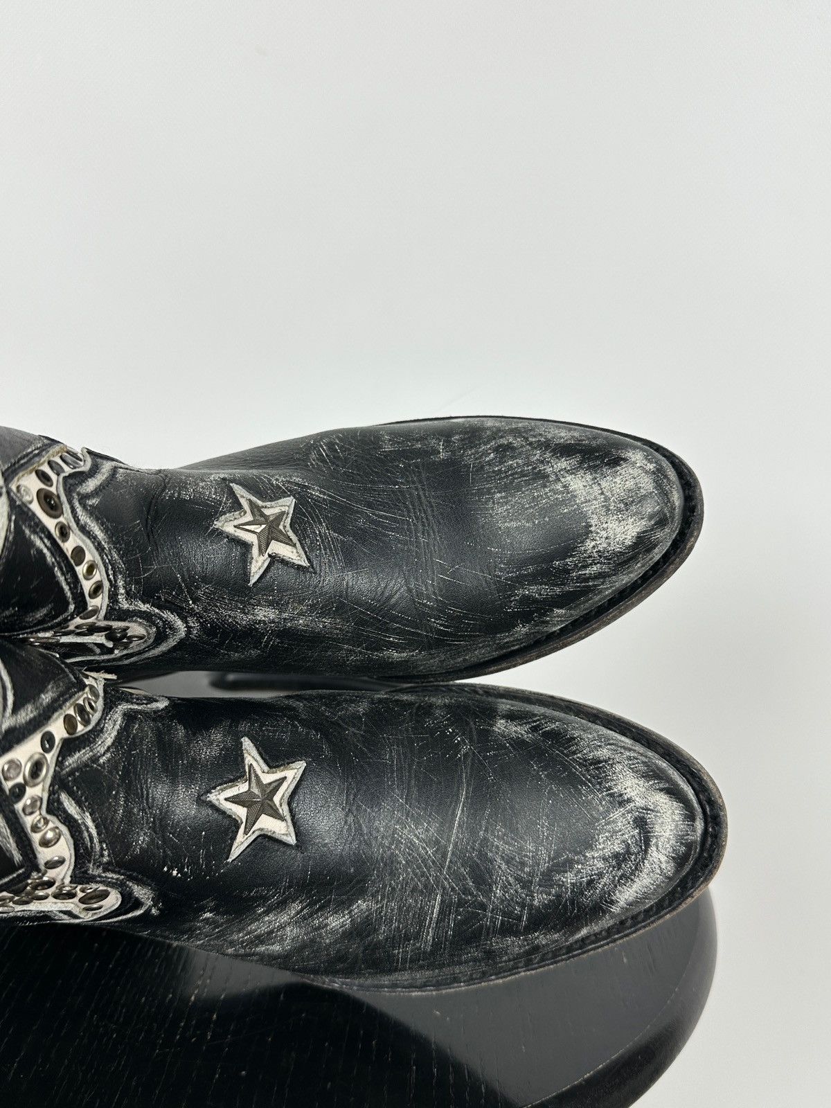 Sendra Sendra Distressed Leather Studded Western Ankle Biker Boots Size US 7 / IT 37 - 17 Thumbnail