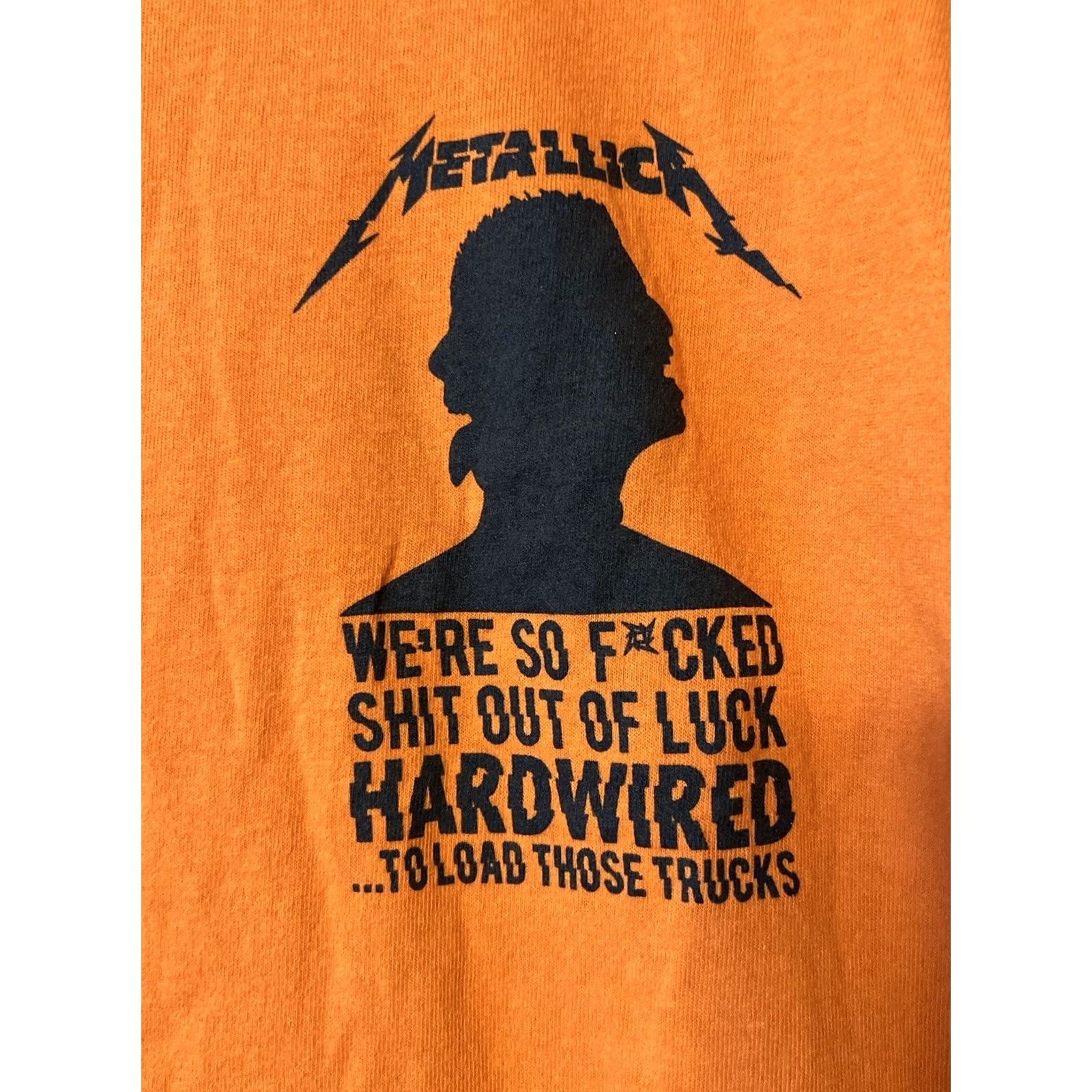 Delta Metallica Tour Shirt XL T-Shirt Men Orange Crew Neck Short Sleeve Rock Band Tee 2016 Rock Concert Size US XL / EU 56 / 4 - 2 Thumbnail