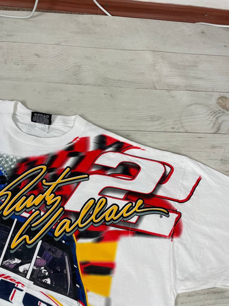 NASCAR VINTAGE NASCAR RUSTY WALLACE Allover Print Racing T Shirt Size US XL / EU 56 / 4 - 5 Thumbnail