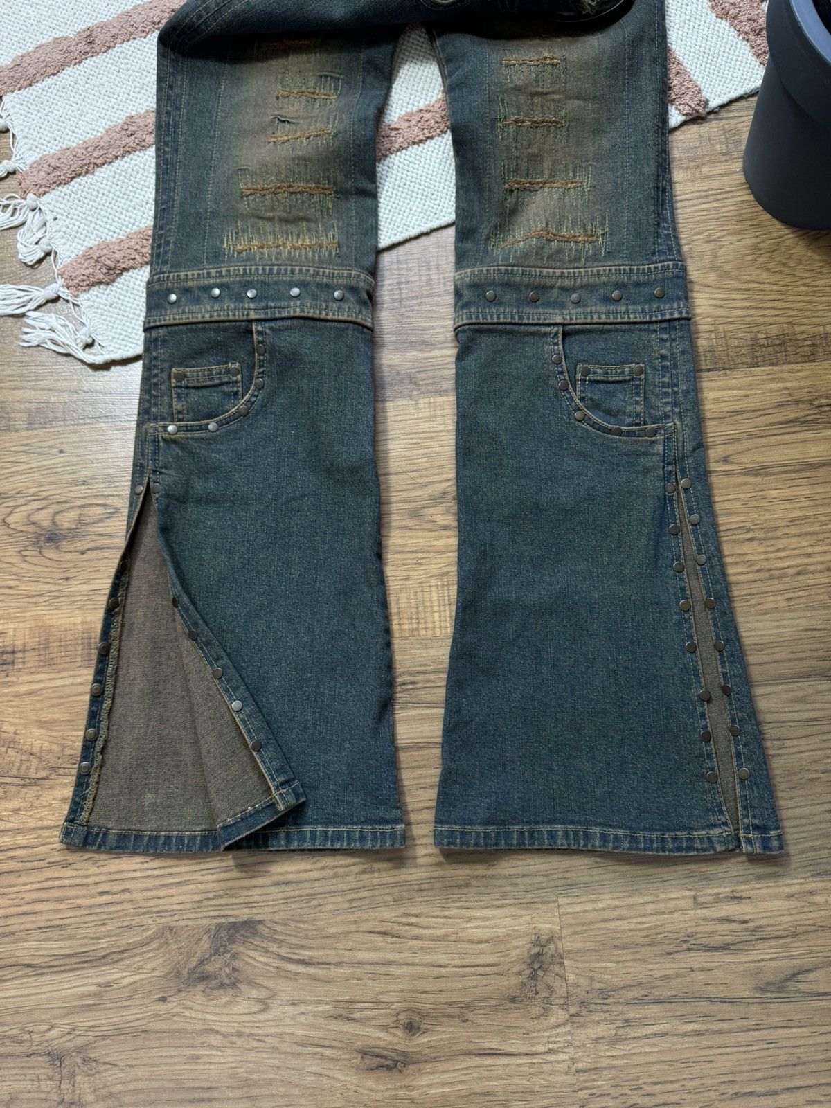 Vintage VINTAGE AVANT GARDE WASHED DENIM PANTS FLARE JEANS Size 28" / US 6 / IT 42 - 5 Thumbnail