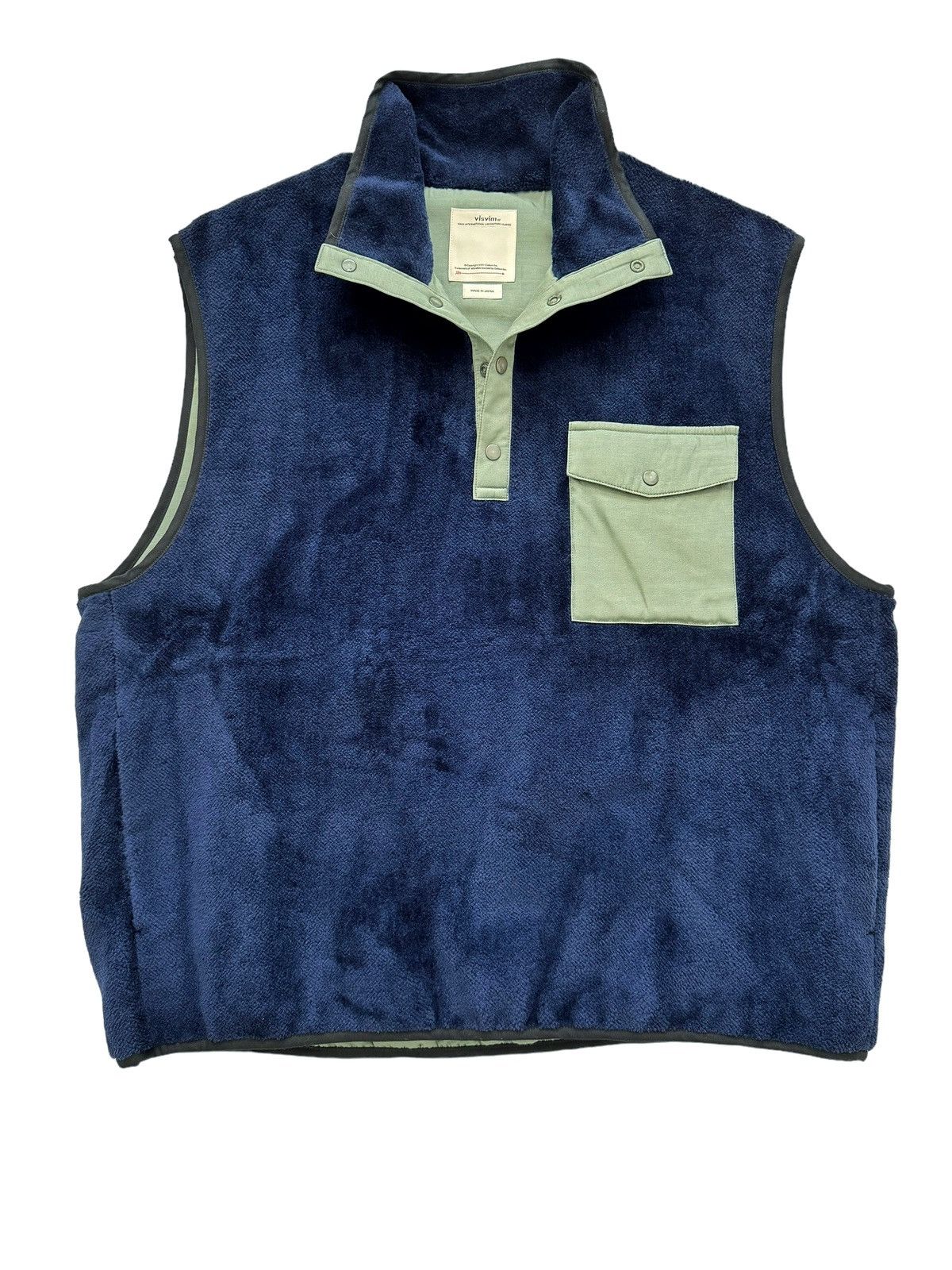 Visvim Barlow P.O. Blue Fleece Vest | Grailed