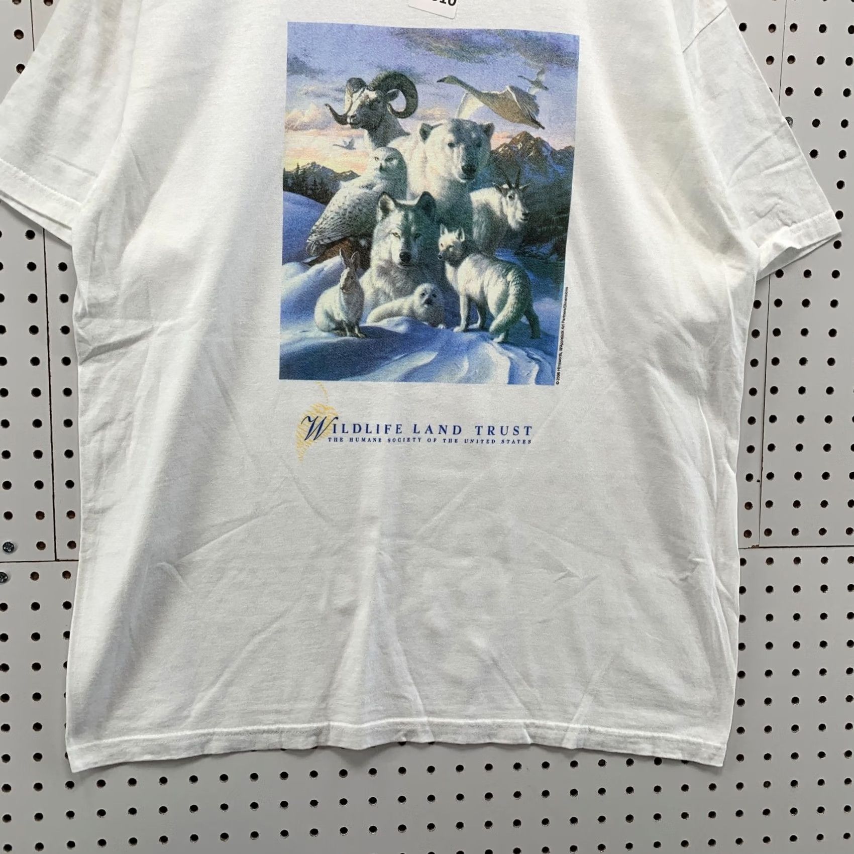 Anvil VINTAGE Nature Animal Shirt White Wolves Wild Life Land Trust Tee Large Unisex Adults Size US L / EU 52-54 / 3 - 6 Thumbnail