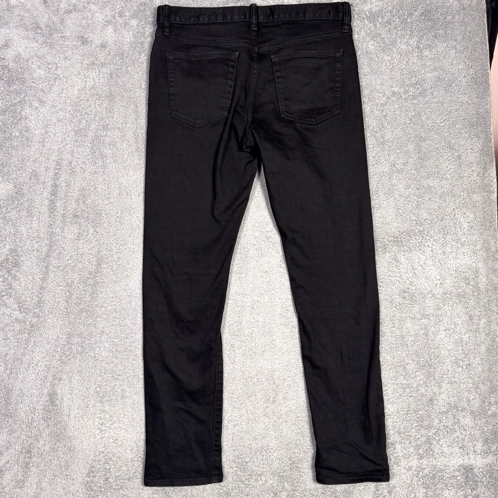 Uniqlo Uniqlo Jeans Mens 32x31 Dark Black Slim Straight Lowrise Stretch Cotton Denim Selvage 5-Pocket Size US 32 / EU 48 - 7 Thumbnail