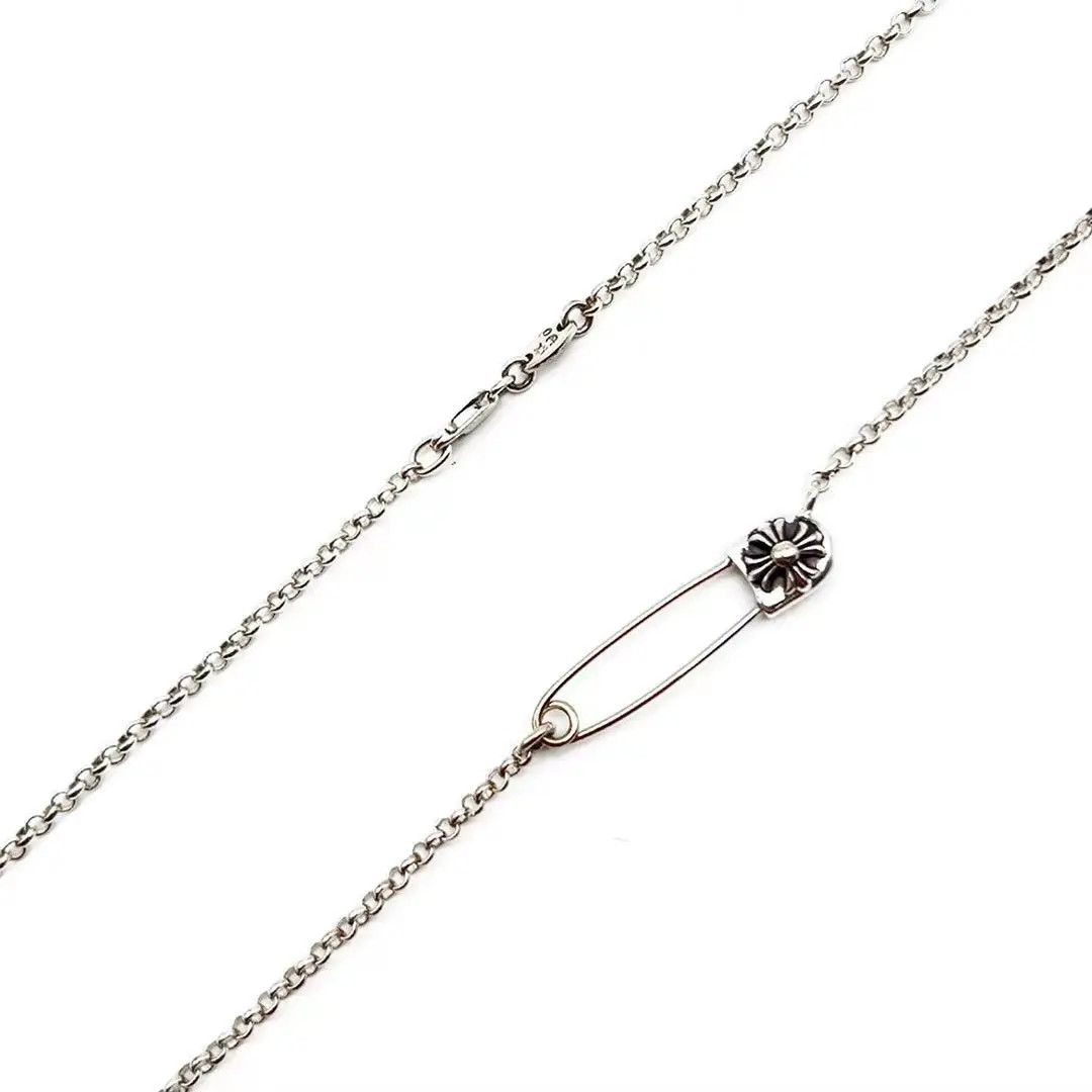 Chrome Hearts Chrome Hearts Silver Safty Pin Roll Chain Necklace Size ONE SIZE - 3 Thumbnail