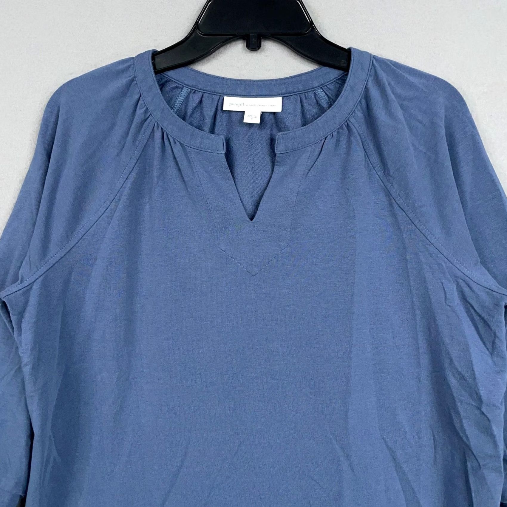 J. Jill Pure Jill French Terry Blue Womens Small Pullover Shirt - Casual - 3/4 Sleeve - Cotton Blend - Waist Size - 0.99 Size S / US 4 / IT 40 - 2 Thumbnail
