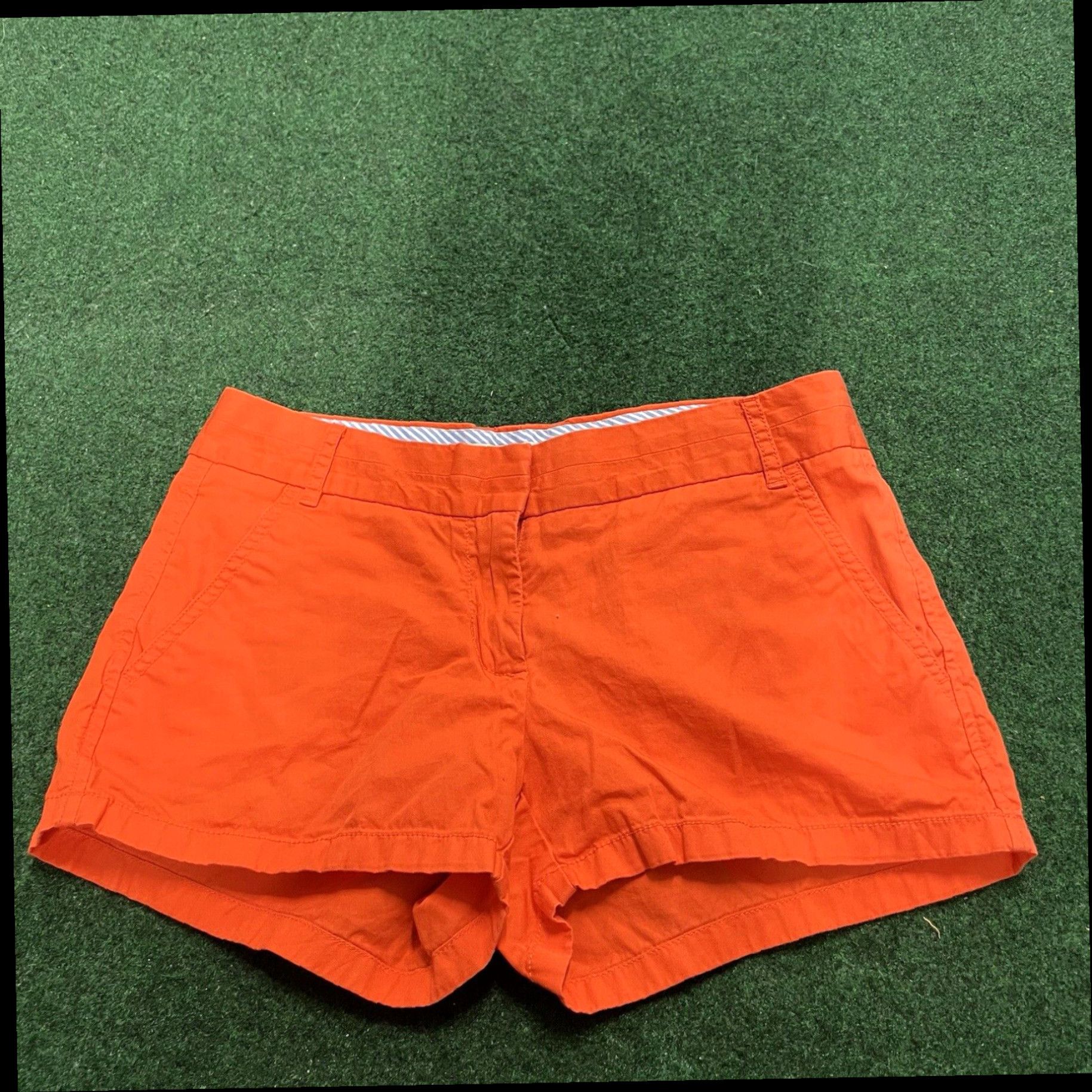 J.Crew women j.crew neon orange chino shorts size 0 Size 25" / US 0 / IT 36 - 1 Thumbnail
