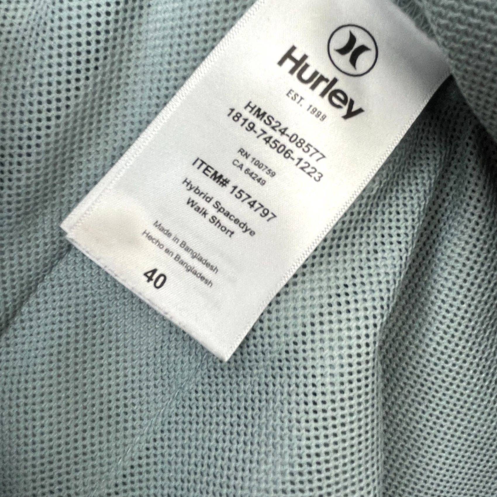 Hurley Hurley Shorts Mens 40 Gray Hybrid Spacedye Walk Stretch Resort Wear Tennis Golf Size US 40 / EU 56 - 4 Thumbnail