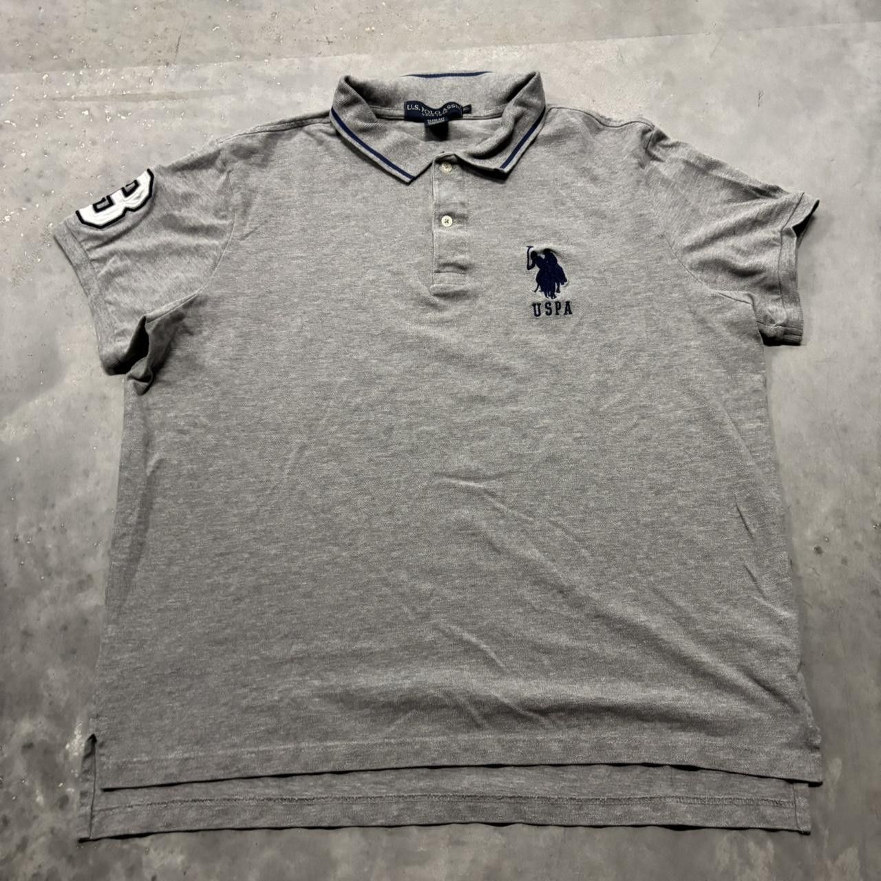 U.S. Polo Assn. × Vintage Crazy Vintage Y2K/2000s Grey U.S. Polo Assn. Streetwear Essential Polo Shirt! Size US XL / EU 56 / 4 - 1 Thumbnail
