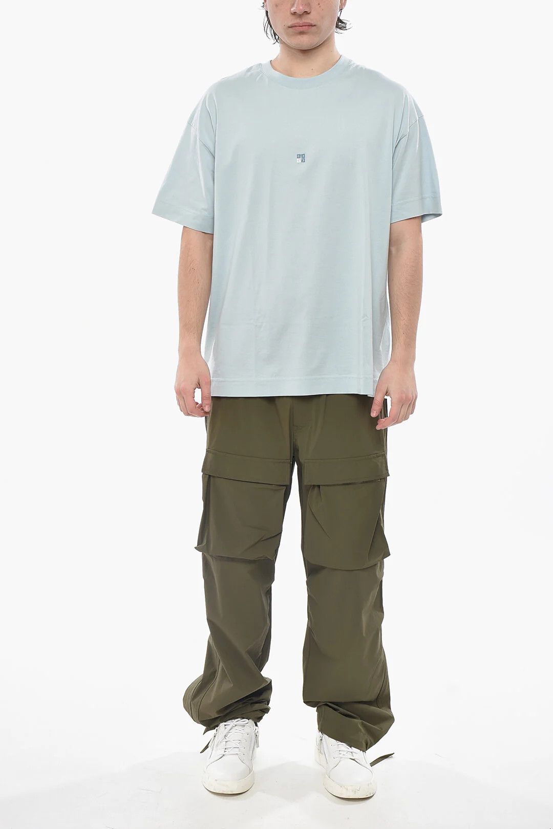 Givenchy og1mm0326 Cotton Crewneck T-Shirt in Light Blue Size US L / EU 52-54 / 3 - 4 Thumbnail