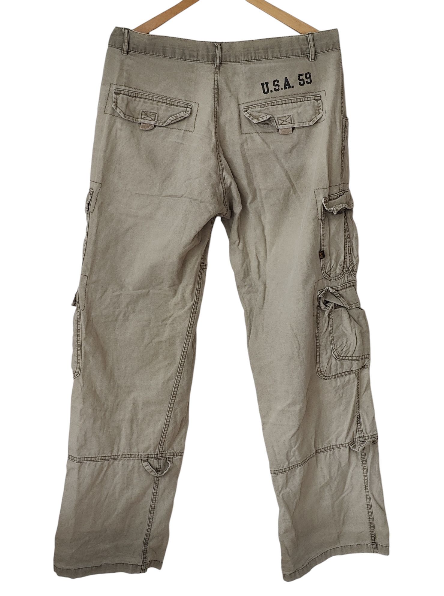 Alpha Industries × Vintage Alpha Industries USA 59 Vintage Multi Pocket Cargo Pants W34 Size US 34 / EU 50 - 2 Thumbnail
