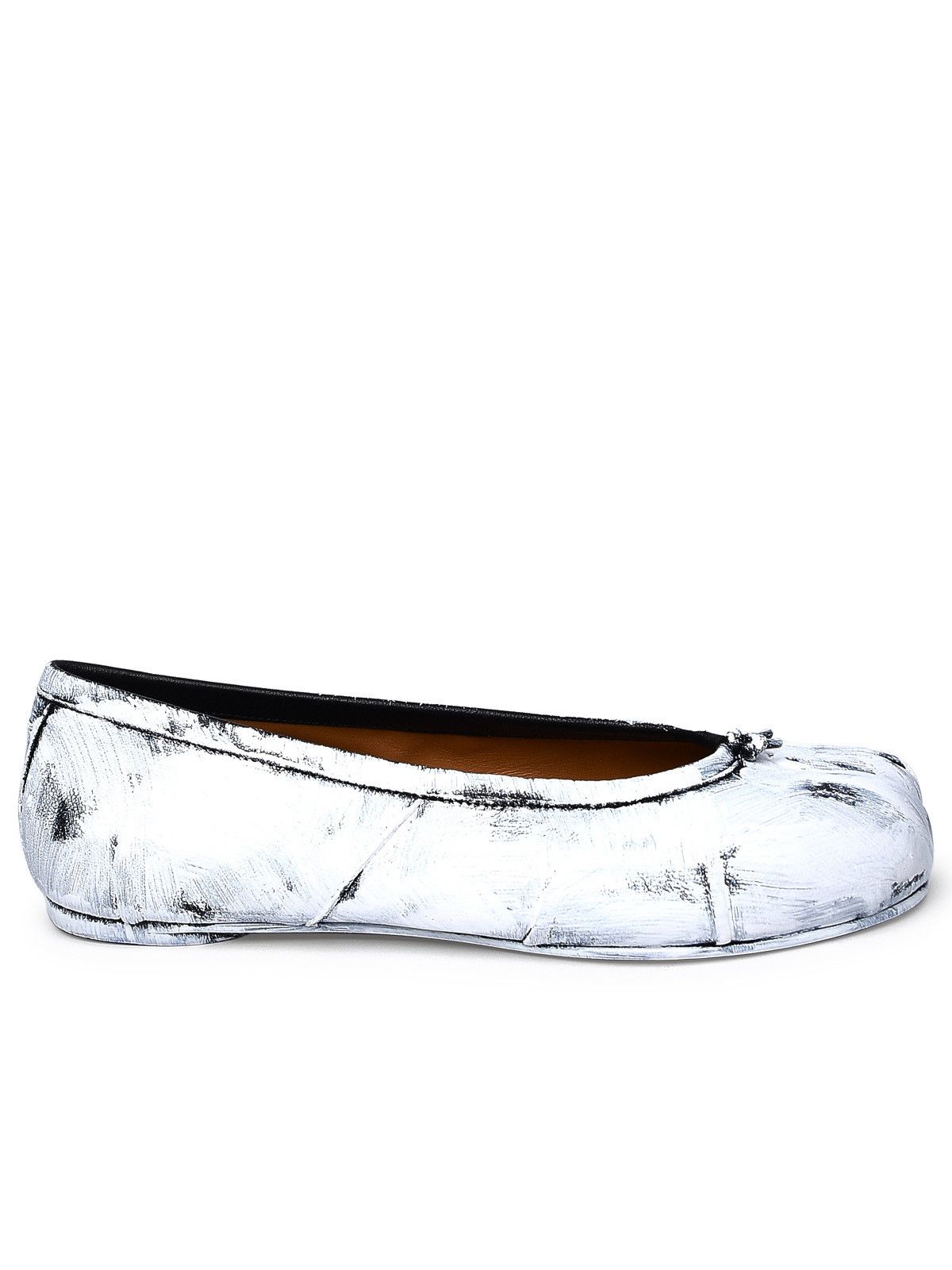 image of Maison Margiela White Leather Ballet Flats, Women's (Size 5)