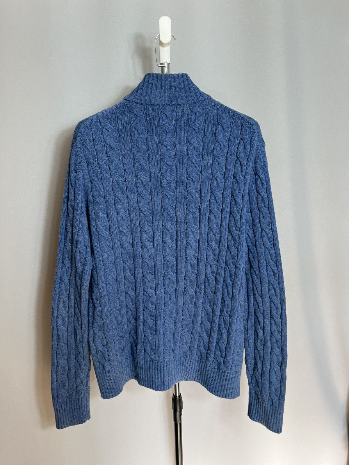 Polo Ralph Lauren Polo Ralph Lauren Half Zip 1/4 Cable Knit Sweater Blue Mens Size US L / EU 52-54 / 3 - 8 Thumbnail