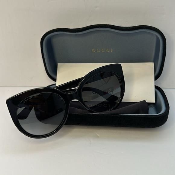 Gucci New Authentic Gucci Cat Eye Black/Grey 55 mm Women's Sunglas Size ONE SIZE - 5 Thumbnail