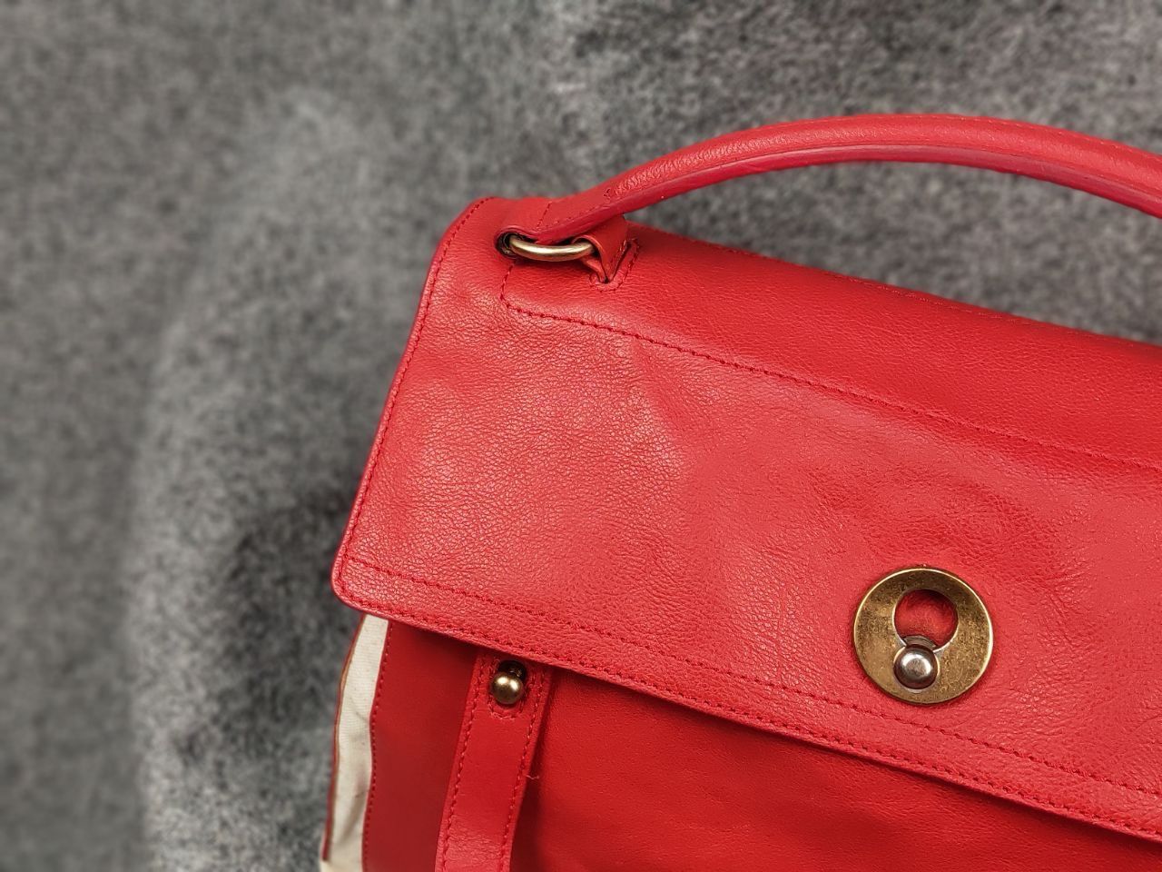 Yves Saint Laurent Yves Saint Laurent YSL Muse Two Hand Bag Red Leather Satchel Size ONE SIZE - 6 Thumbnail