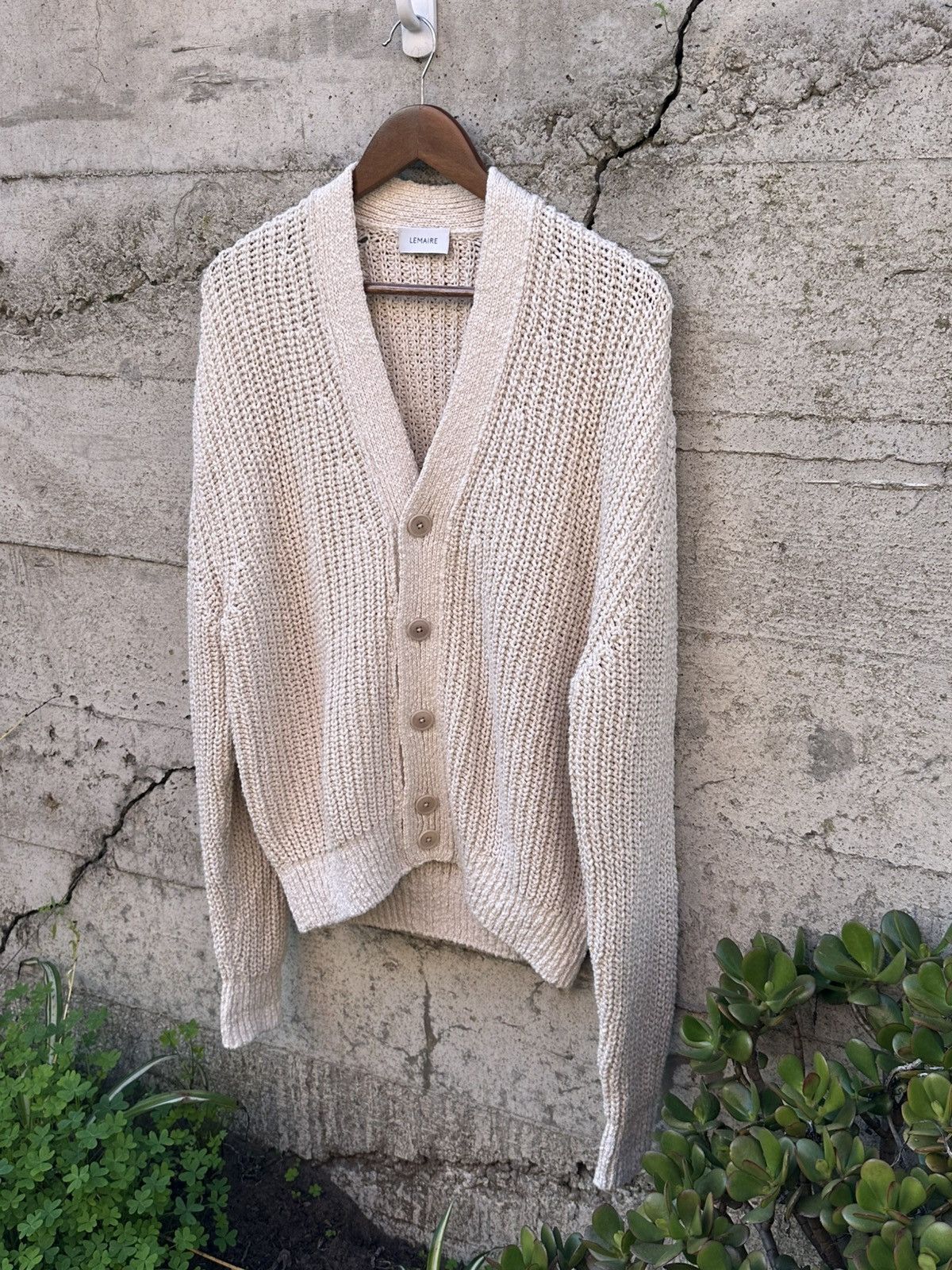 RARE GRAIL Lemaire Italian chunky knit cardigan