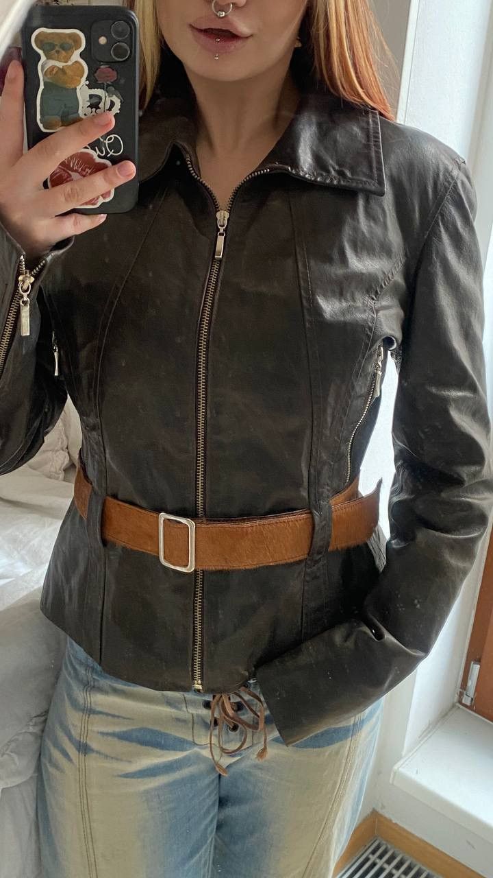 Vintage Vintage brown leather jacket Size S / US 4 / IT 40 - 6 Thumbnail