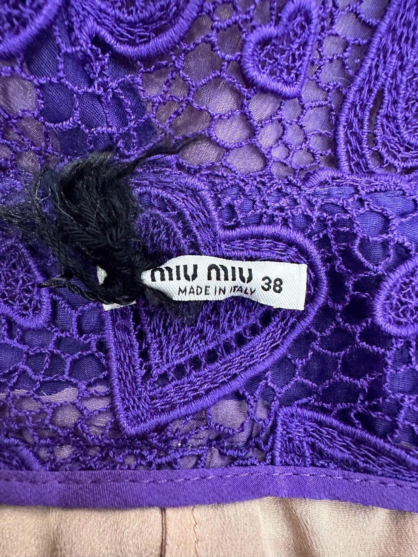 Miu Miu MIU MIU purple heart logo lace skirt women Size 26" / US 2 / IT 38 - 4 Thumbnail