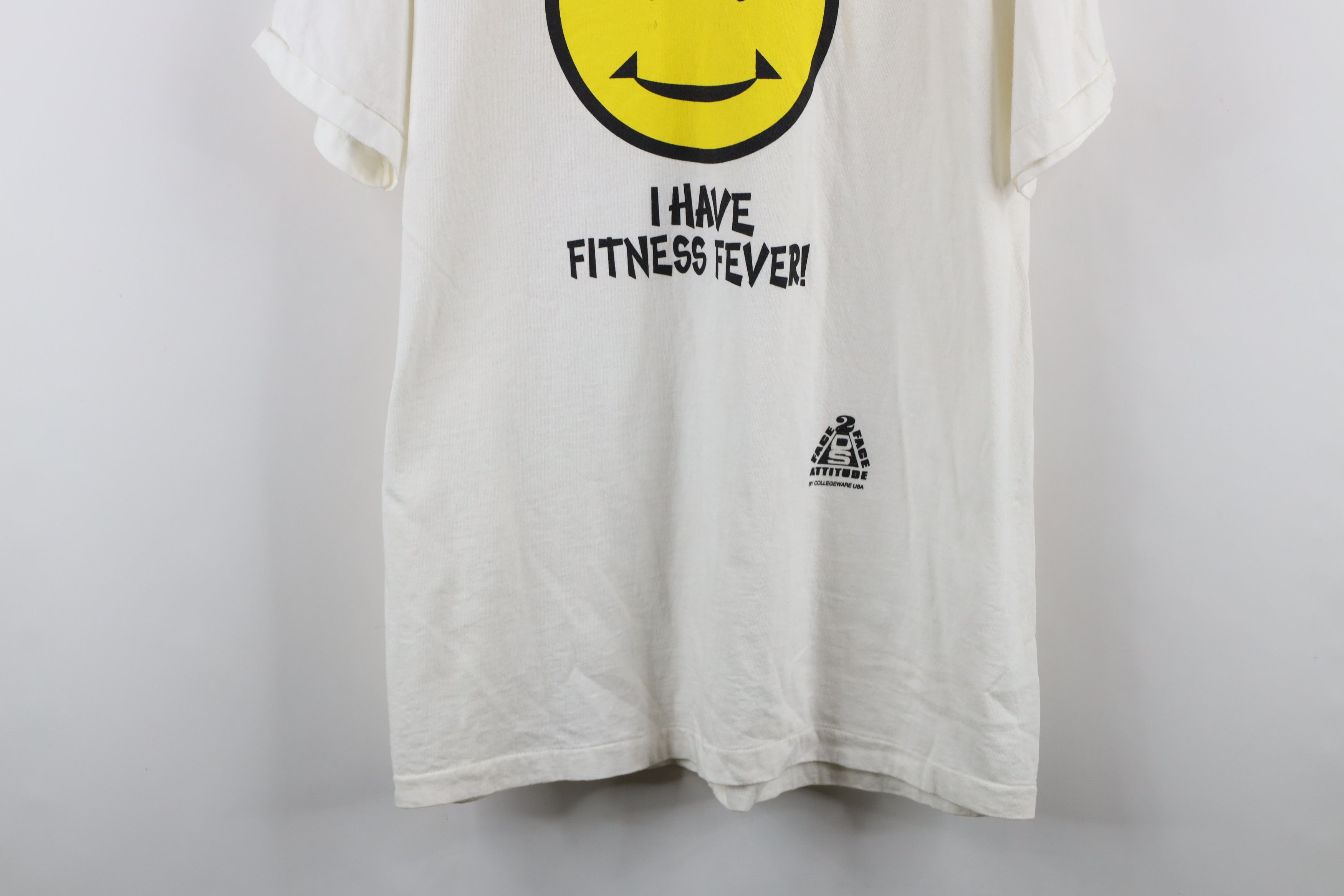 Vintage Vintage 90s Streetwear Fever Smiley Face Gym T-Shirt USA Size US L / EU 52-54 / 3 - 3 Thumbnail
