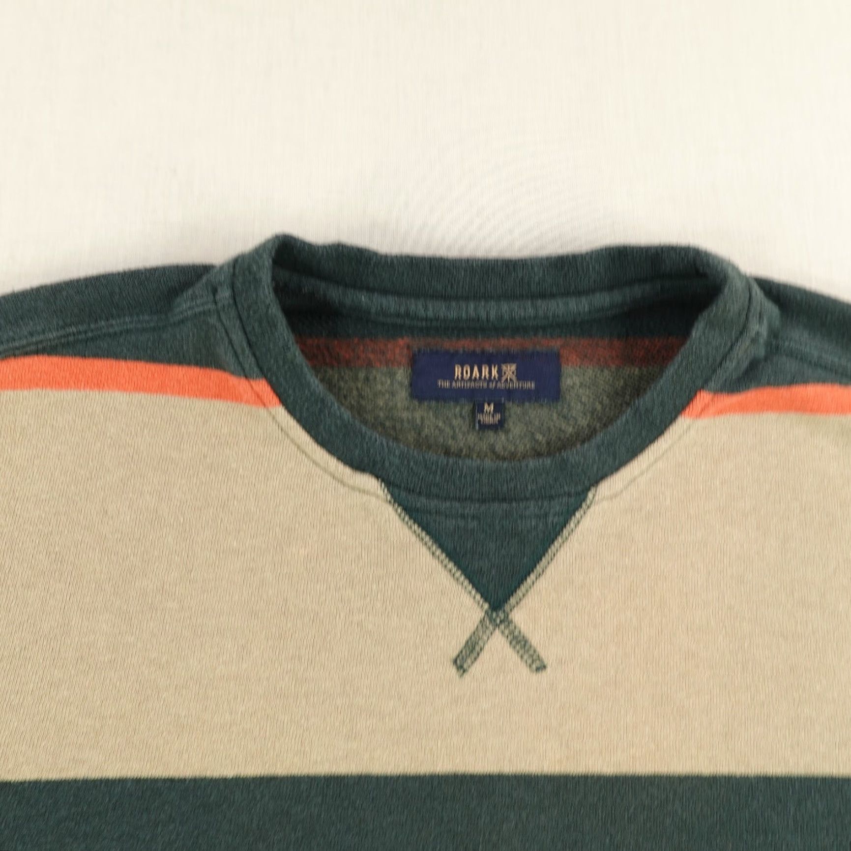 Roark Roark Sweatshirt Men Medium Green Beige Stripes Crewneck Pullover Sweater Bering Size US M / EU 48-50 / 2 - 2 Thumbnail