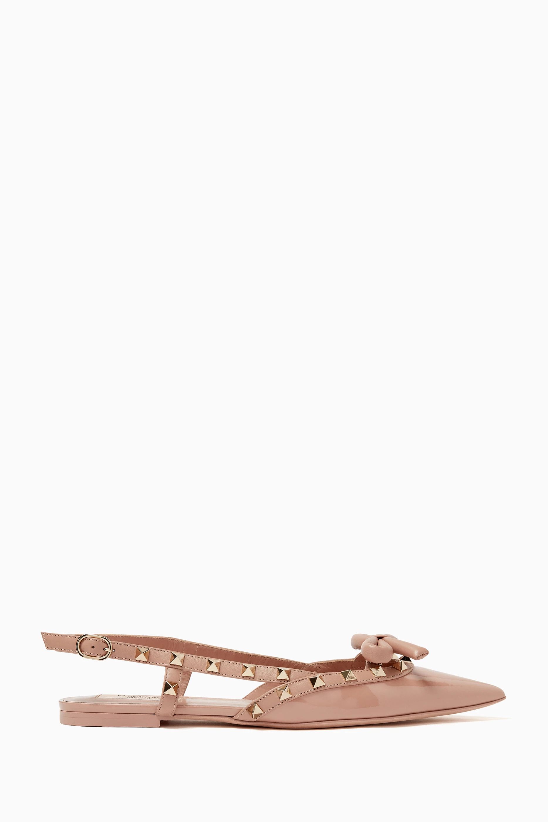 Valentino o1s22i1n0924 Rockstud Bow Slingback Ballerina Flats Size US 10 / IT 40 - 1 Thumbnail