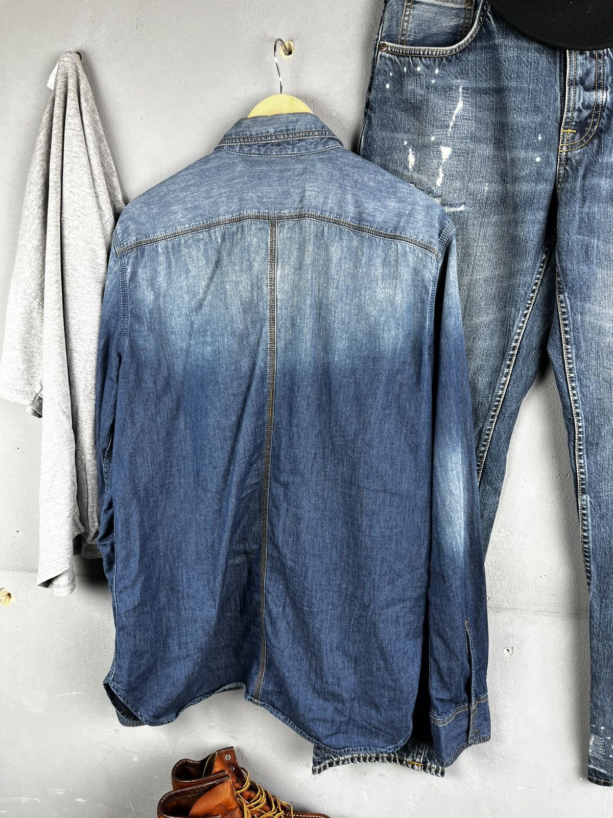 Diesel Diesel denim distressed shirt size xl Size US XL / EU 56 / 4 - 13 Thumbnail