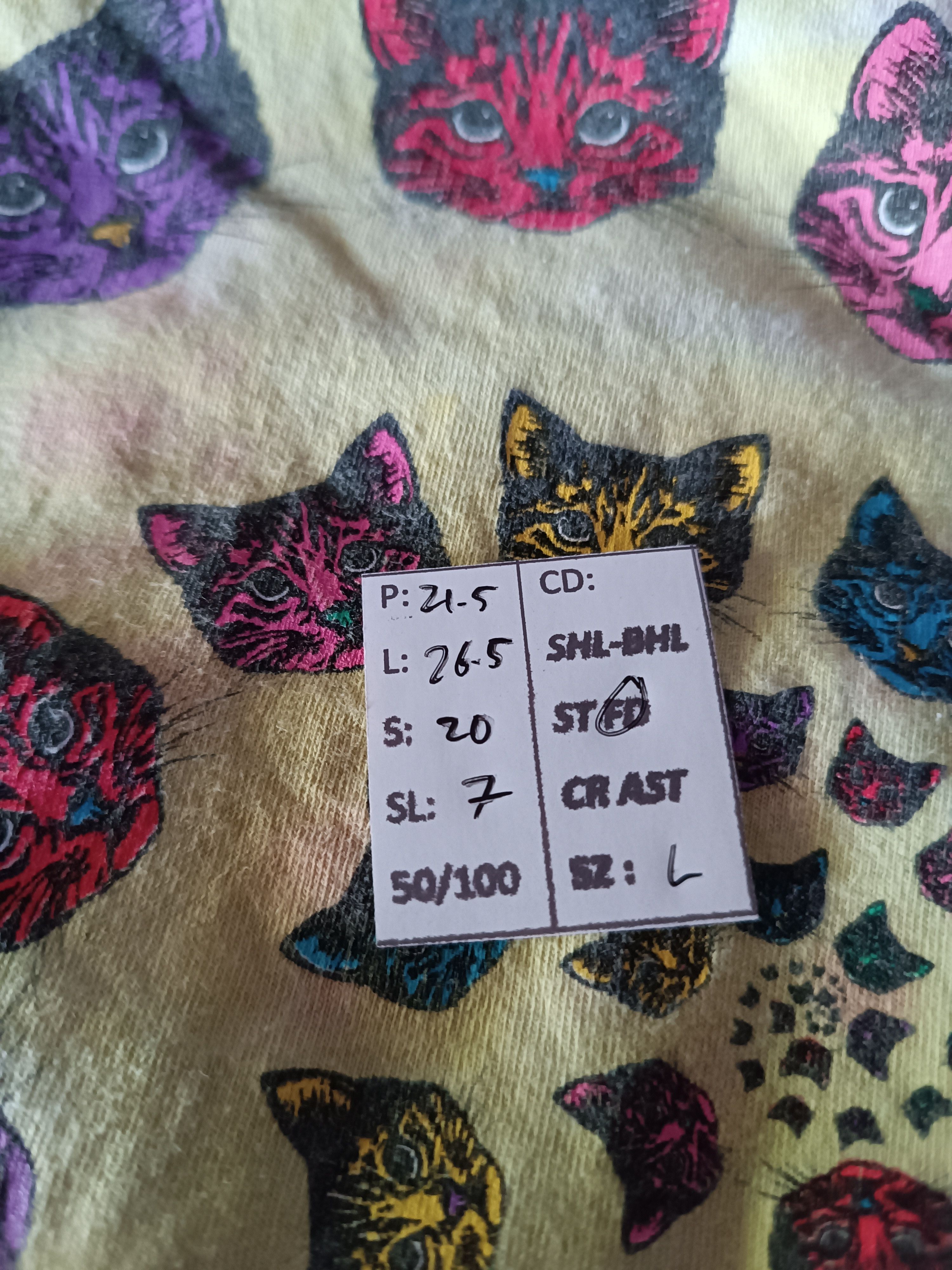 Vintage VINTAGE CAT TIE DYE LSD HIGH FUNNY HUMOR DRUG PET TEE Size US L / EU 52-54 / 3 - 17 Thumbnail