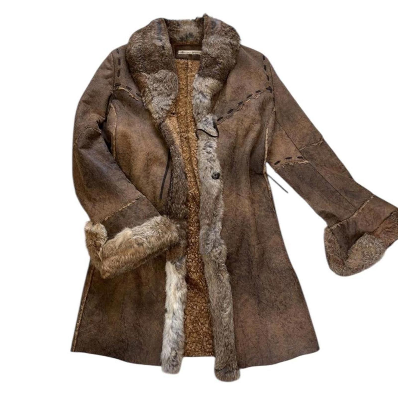 Other Real rabbit fur whimsy goth leather style penny lane coat Size S / US 4 / IT 40 - 1 Thumbnail