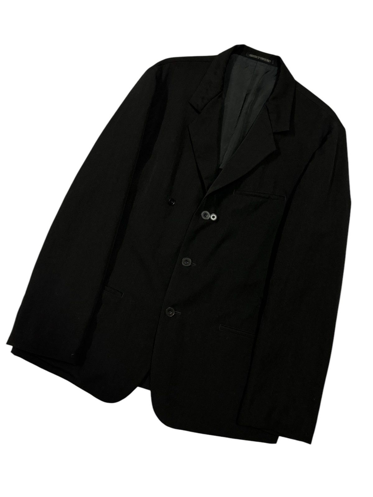Vintage Vtg🔥Yohji Yamamoto Gabardine Og Black Blazer Wool Jacket Size 40L - 11 Thumbnail