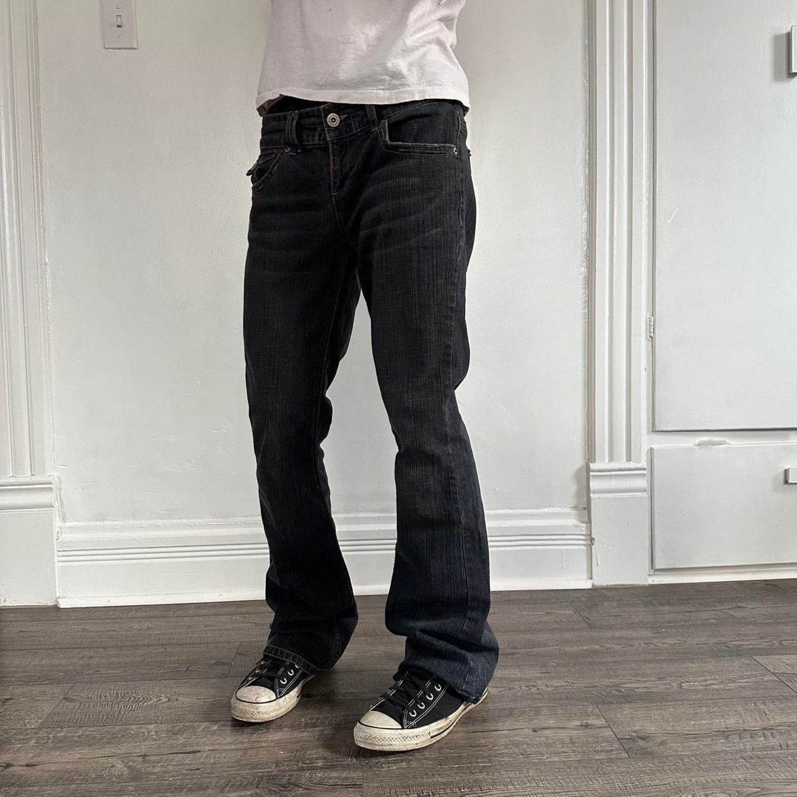 Japanese Brand × Vintage Vintage Indigo Y2K 2000 Low Rise Bootcut Flare Rockstar Jean Size 32" / US 10 / IT 46 - 2 Thumbnail