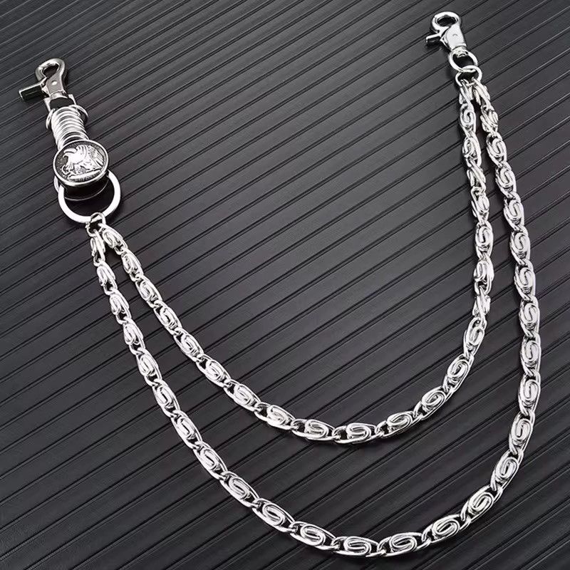 Jewelry Heavy Dual-Link Silver Wallet Chain - Gothic Biker Cord Size ONE SIZE - 3 Thumbnail