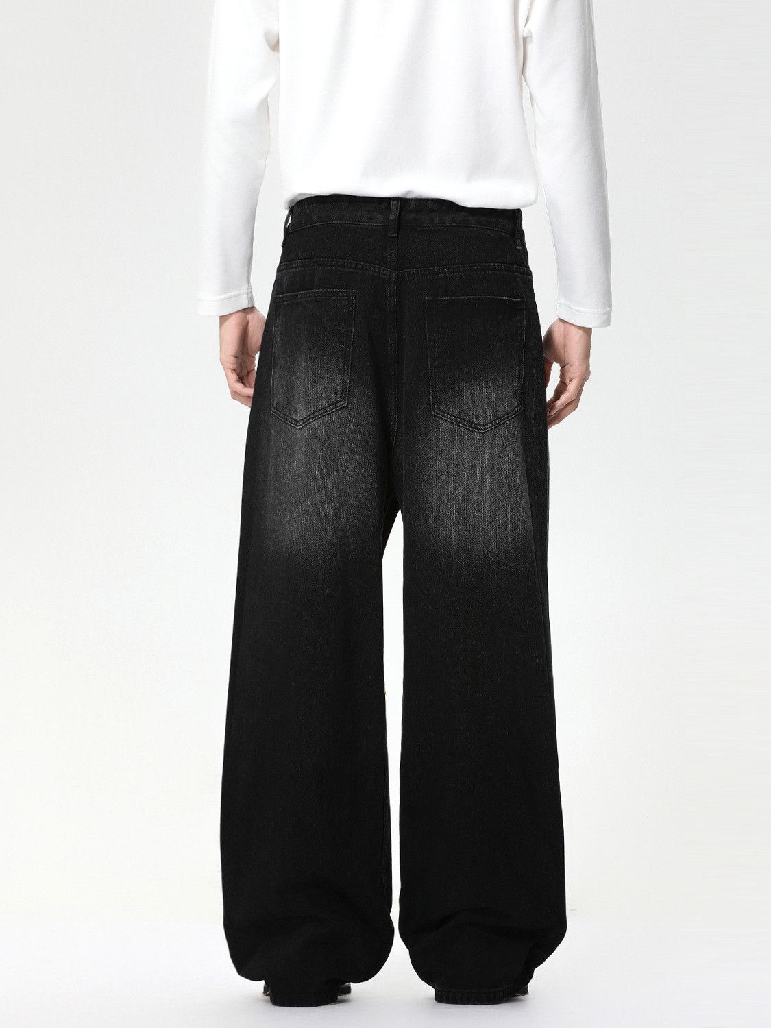 Japanese Brand Men's Japanese retro casual oversized wide-leg washed jeans Size US 32 / EU 48 - 5 Thumbnail