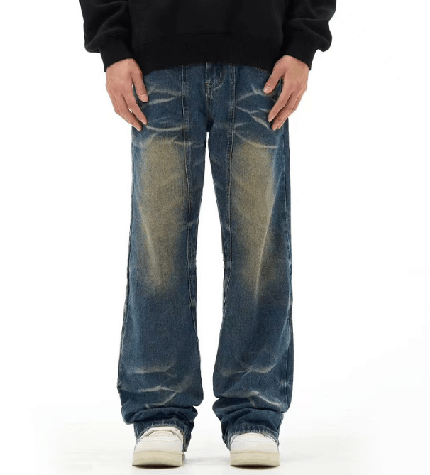 Japanese Brand × Jean Vintage washed dark blue bootcut jeans for men Size US 32 / EU 48 - 1 Thumbnail
