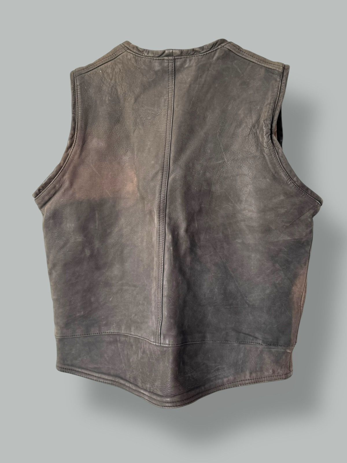 Vintage Vintage 90s Pall Mall Leather Brown Vest Jacket Size US M / EU 48-50 / 2 - 2 Thumbnail